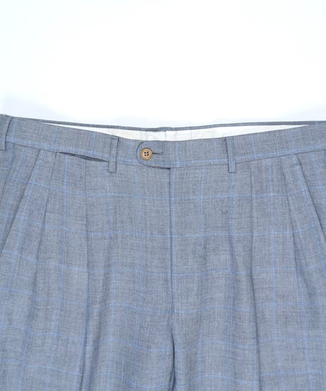 "dunhill" Checked Two-Tuck Tapered Slacks