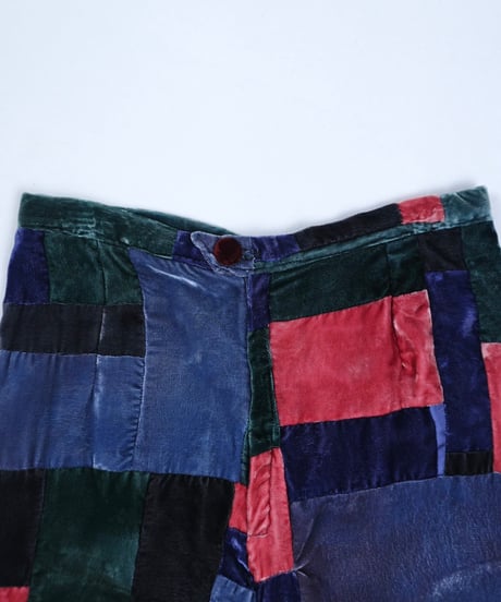Velvet Patchwork Flare Skirt