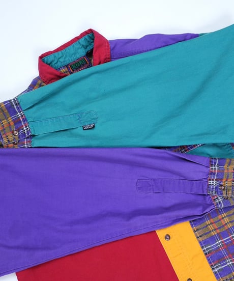 90s Crazy Pattern Color-Block Shirt
