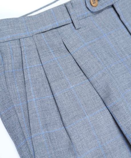 "dunhill" Checked Two-Tuck Tapered Slacks