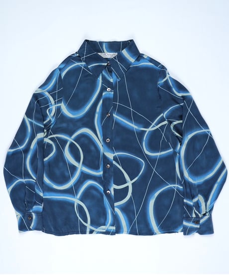 Geometric Swirl Silk Shirt