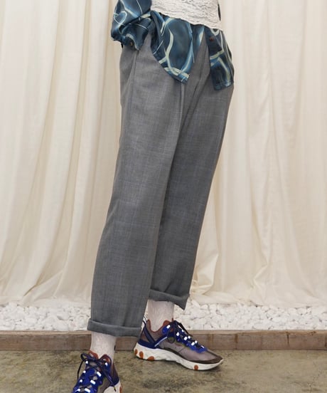 "dunhill" Checked Two-Tuck Tapered Slacks