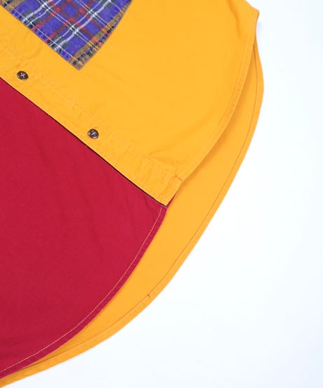90s Crazy Pattern Color-Block Shirt