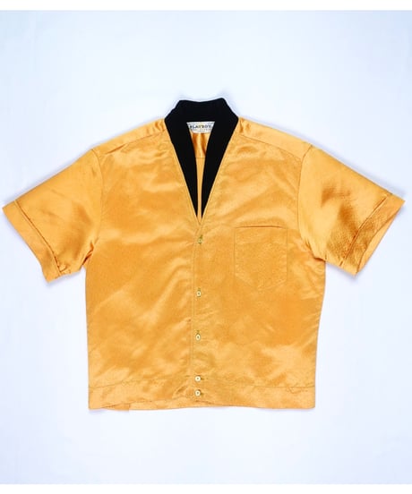 60-70’s 『PLAY BOY』 Gold short-sleeved shirt / size 15-15½