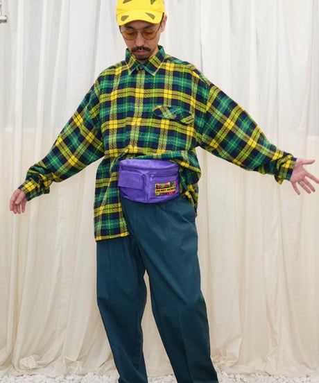 90s Action Pleats Checked Flannel