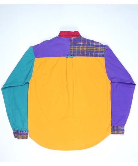 90s Crazy Pattern Color-Block Shirt