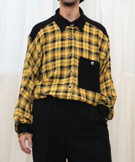 Oversized Black-Accent Check Shirt