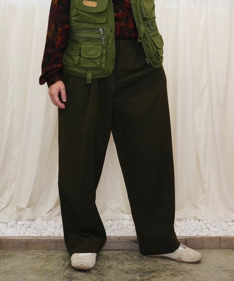 Two-Tuck Embroidered Slacks
