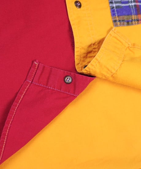 90s Crazy Pattern Color-Block Shirt