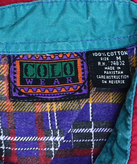 90s Crazy Pattern Color-Block Shirt