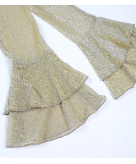 Glitter Sheer Flare Sleeve Top