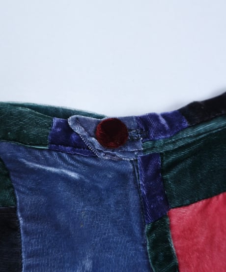Velvet Patchwork Flare Skirt