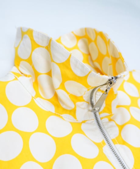 Yellow Dot 2-Way Collar Zip Jacket