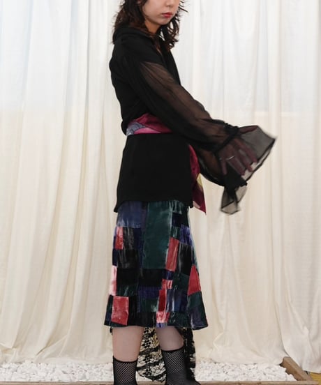 Chiffon Puff-Sleeve Ruffle Shirt