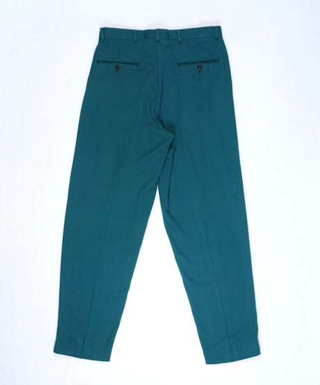 80's Green Wide Two-pleat Slacks