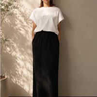 5MIND ロゴ刺繍シルケットTシャツ