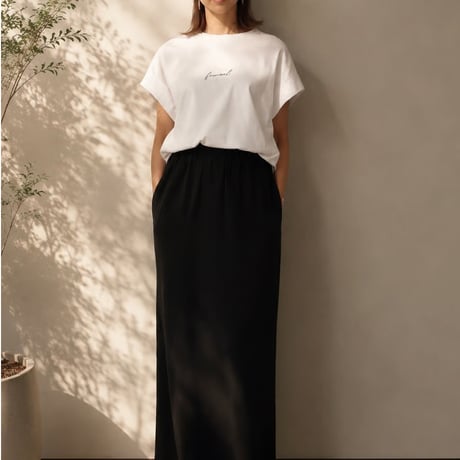 5MIND ロゴ刺繍シルケットTシャツ