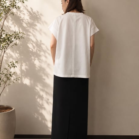 5MIND ロゴ刺繍シルケットTシャツ