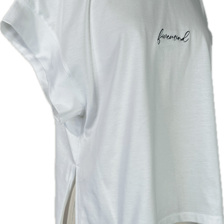 5MIND ロゴ刺繍シルケットTシャツ