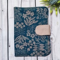 神社仏閣巡りをもっと楽しく♬御朱印帳ケース☆IC15NordicoFlowerGardenディープグリーン☆2冊入る