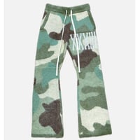 MOHAIR FLARE PANT ：GREEN CAMO