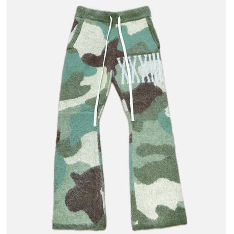 MOHAIR FLARE PANT ：GREEN CAMO