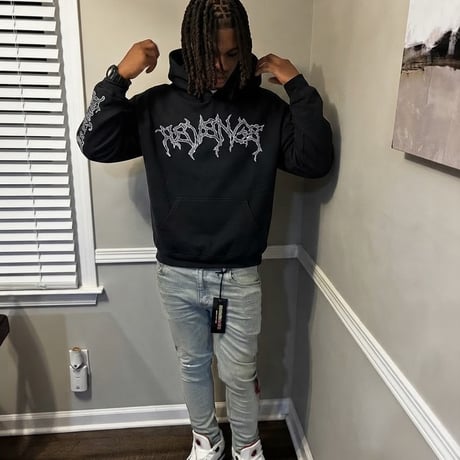 X LIGHTNING HEARTBREAK HOODIE TREATED BLACK/WHITE