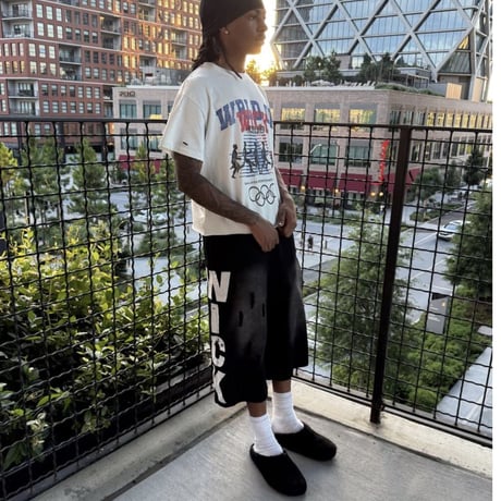 WICK SWEAT SHORTS (BLACK N WHITE)