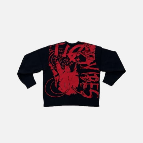X COLLAGE KNIT BLACK/RED