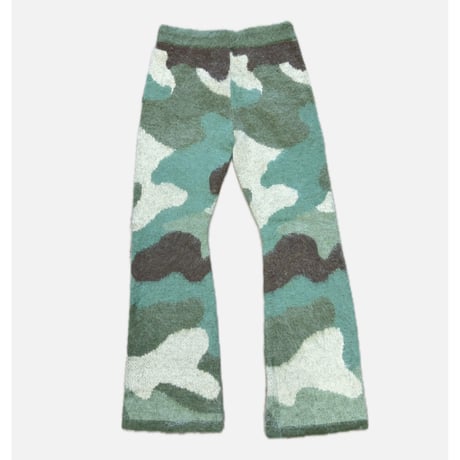 MOHAIR FLARE PANT ：GREEN CAMO
