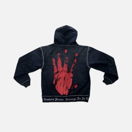 X KILL CONTRAST STITCH ZIP BLACK/RED