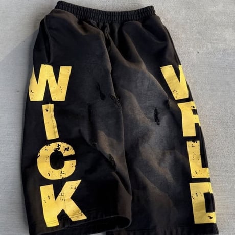 WICK SWEAT SHORTS (BLACK N YELLOW)