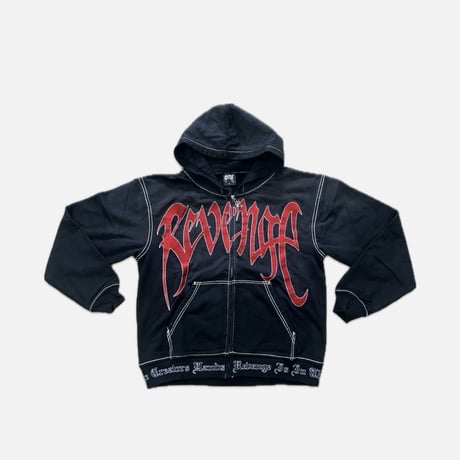 X KILL CONTRAST STITCH ZIP BLACK/RED