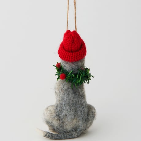 ウールフェルトオーナメント　ドッグ　リース／ORNAMENT WOOL FELT DOG WREATH