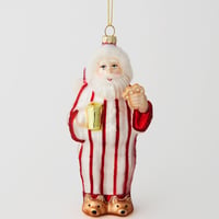 ガラスオーナメント　モーニングサンタ／ORNAMENT GLASS MORNING SANTA