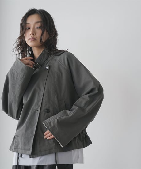 2WAY裾ギャザーショートトレンチコート