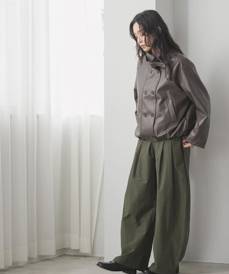 エコレザースタンドダブルブルゾン