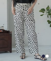 ハートレオパード柄イージーパンツ