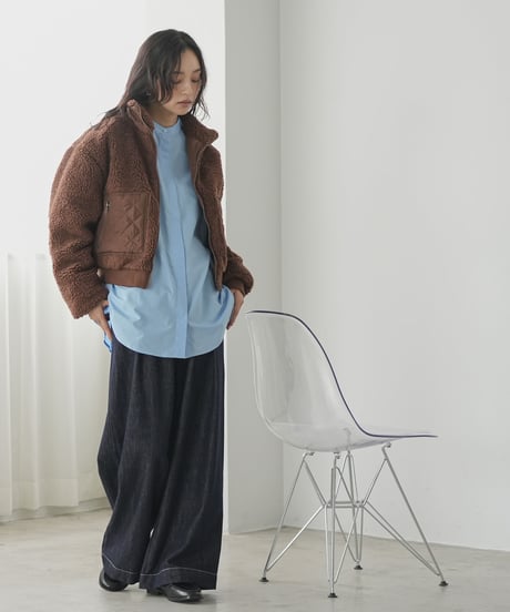 スタンドカラーキルティングボアブルゾン