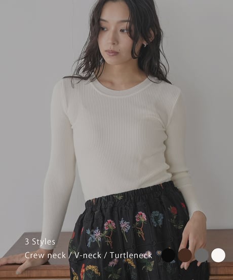 リブベーシックニットプルオーバー