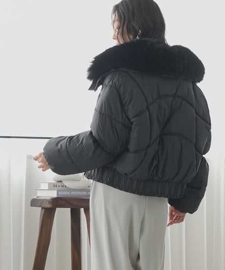 襟ファートグル中綿ブルゾン