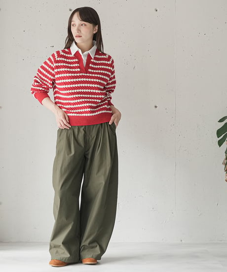 ボーダースキッパーポロニットプルオーバー