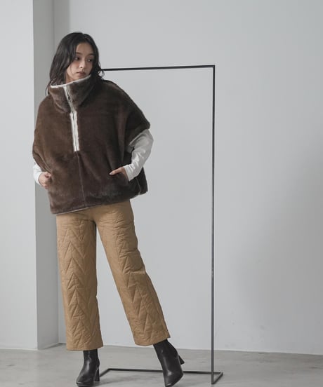 ウェストライン中綿キルティングパンツ