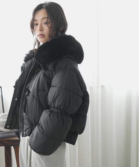 襟ファートグル中綿ブルゾン