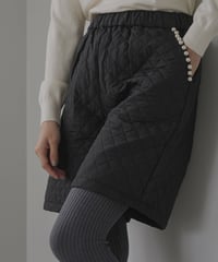 パール使い中綿キルティングハーフパンツ