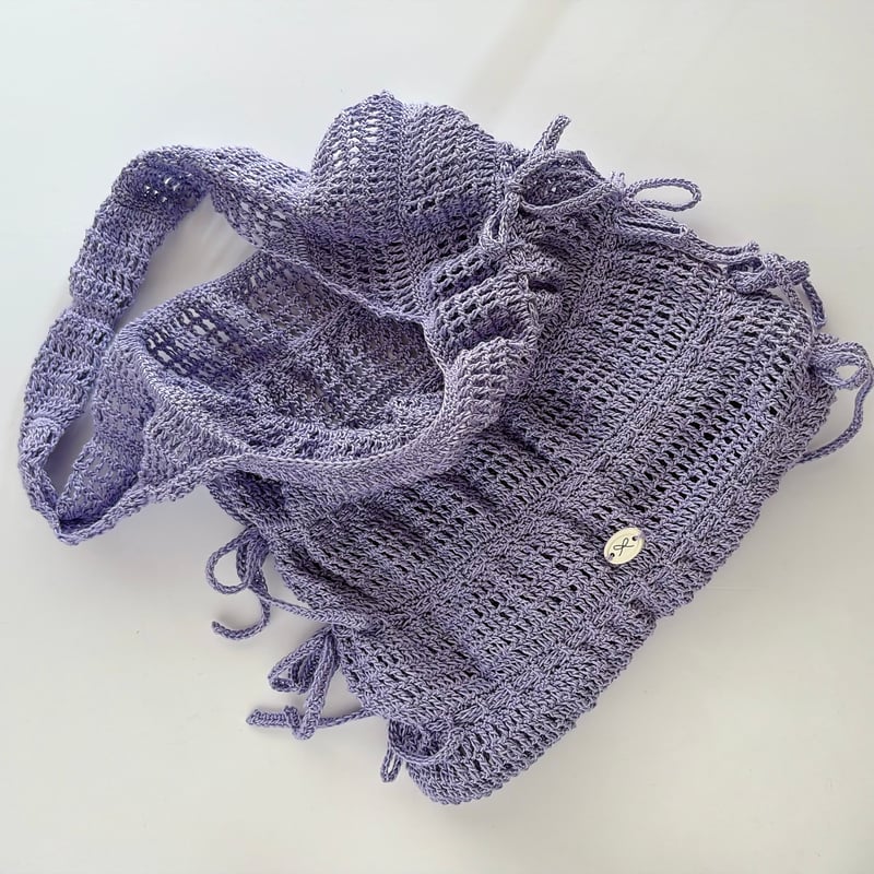 編み図のみ：Ribbon Gather Bag (リボンギャザーバッグ) | natsuki