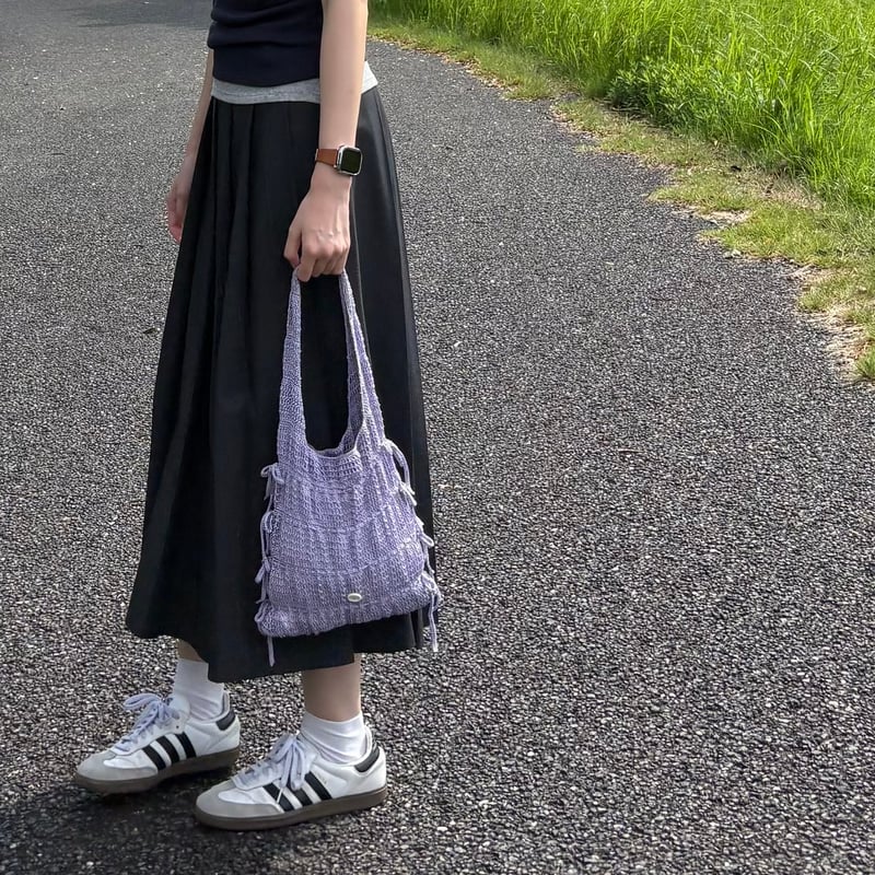 編み図のみ：Ribbon Gather Bag (リボンギャザーバッグ) | natsuki