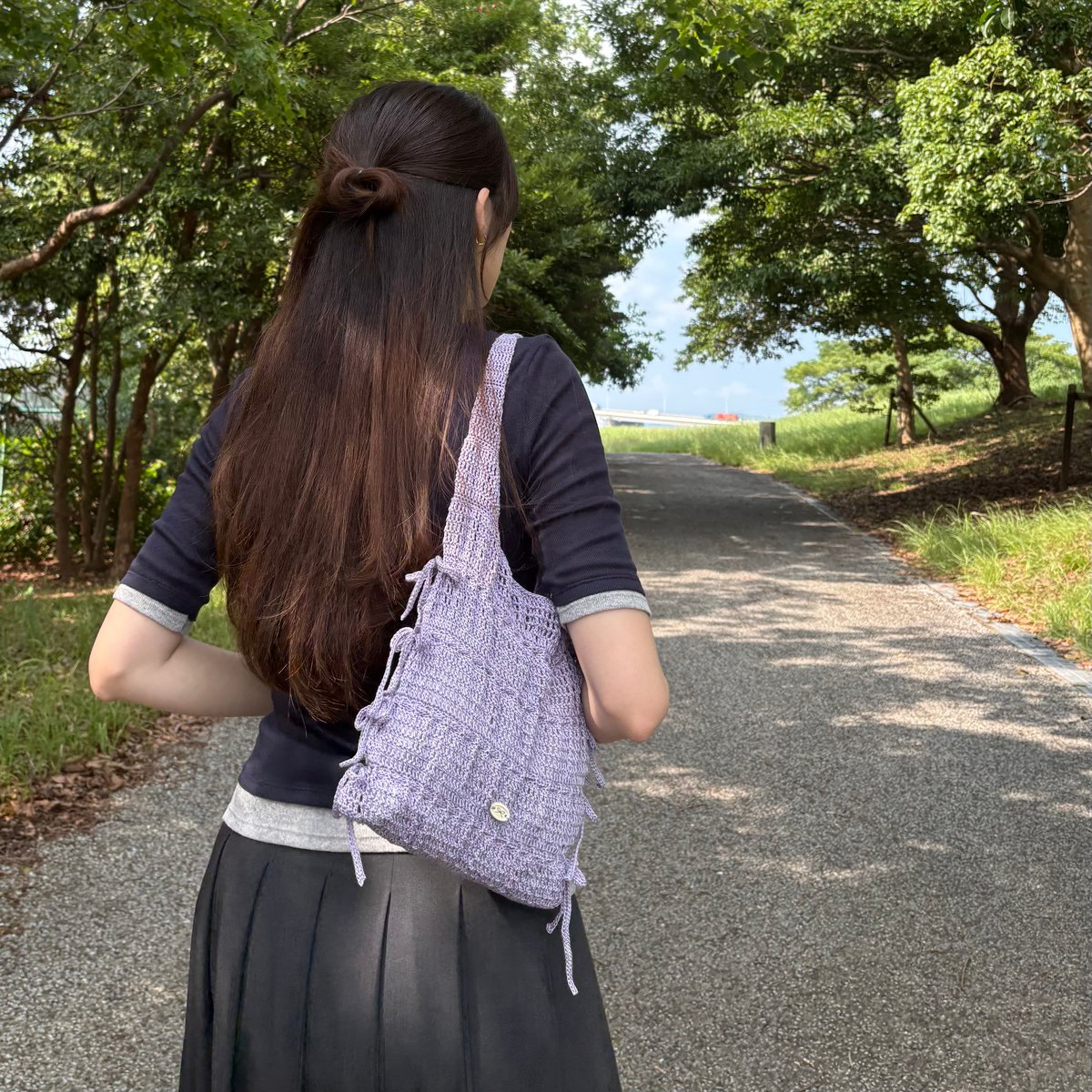 編み図のみ：Ribbon Gather Bag (リボンギャザーバッグ) | natsuki