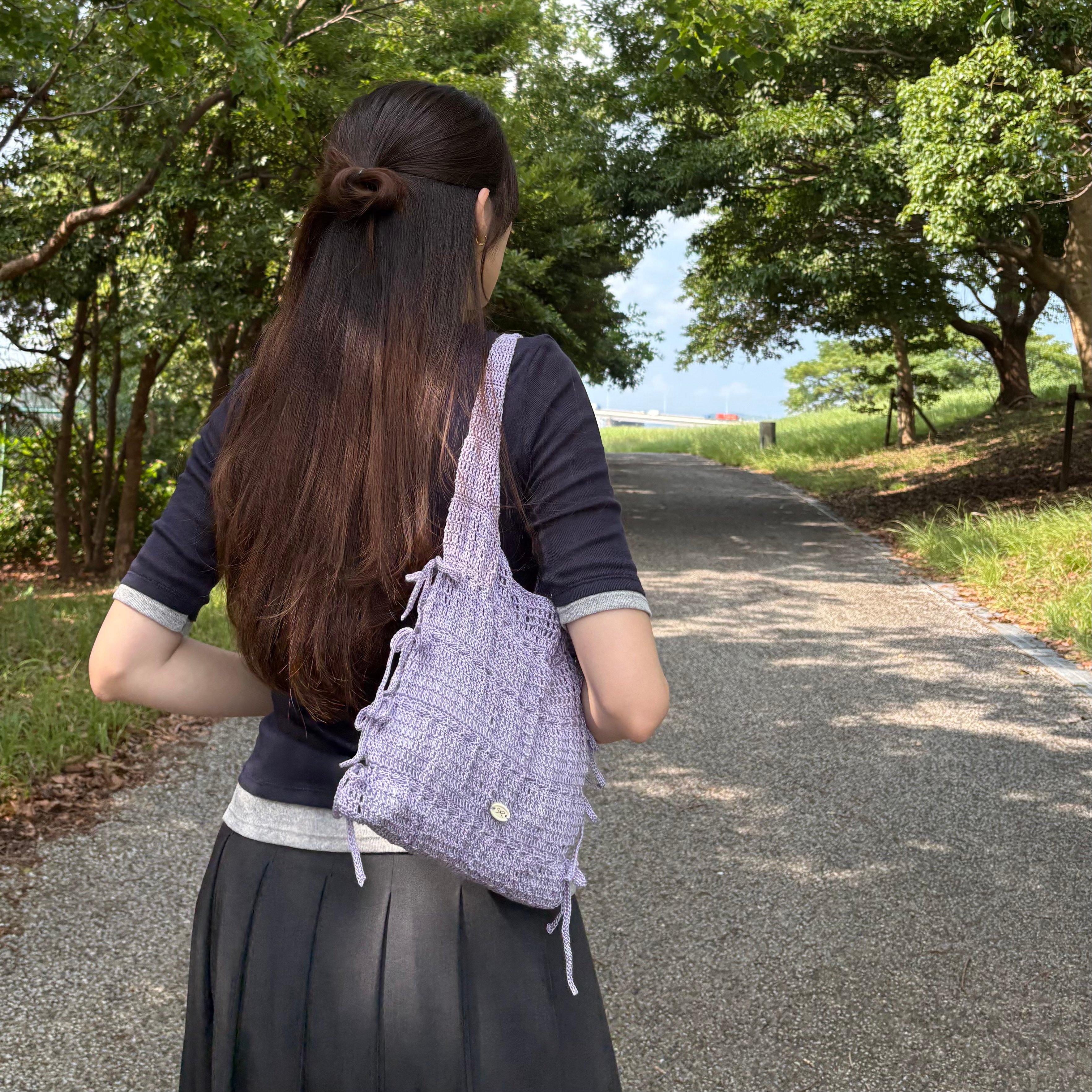 編み図のみ：Ribbon Gather Bag (リボンギャザーバッグ) | natsuki