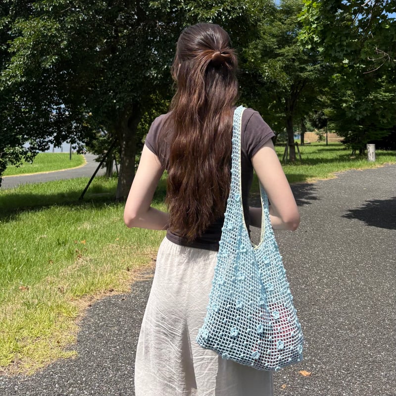 編み図のみ：Bloom Mesh Bag (ブルームメッシュバッグ) | natsuki knit.